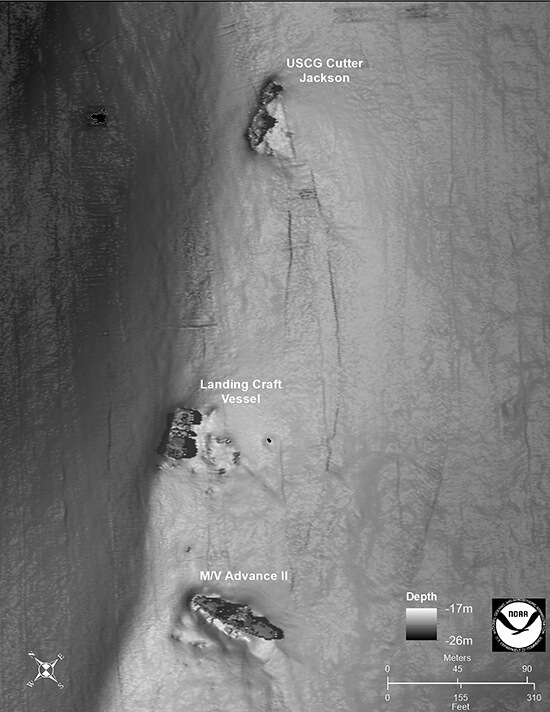 Sonar image survey of Jackson wreck site