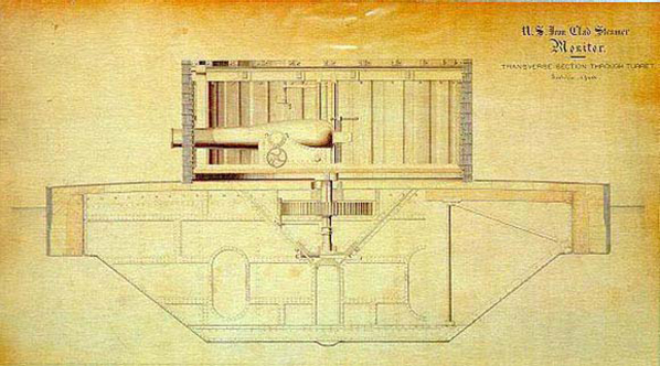 Plan drawing of USS Monitor