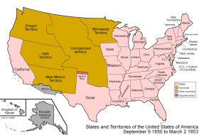 map of the The Compromise of 1850