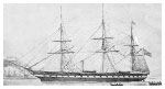 USS Roanoke depicted in 1855 as a steam frigate.