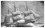 USS Congress under sail in heavy seas, ca. 1842.