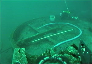 The USS Monitor's uncovered turret