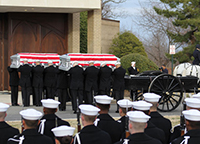 Two USS <em>Monitor</em> heroes being buried at the national cemetery in 2013