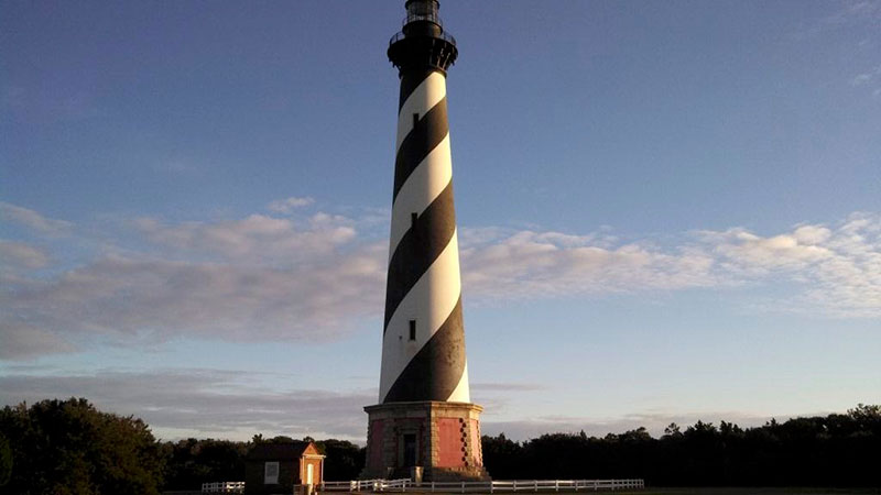 Cape Hatteras Lighthouse as sunset