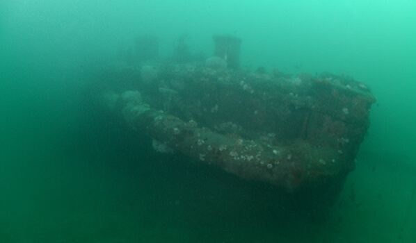 An underwater photo of the engine of byron d benson