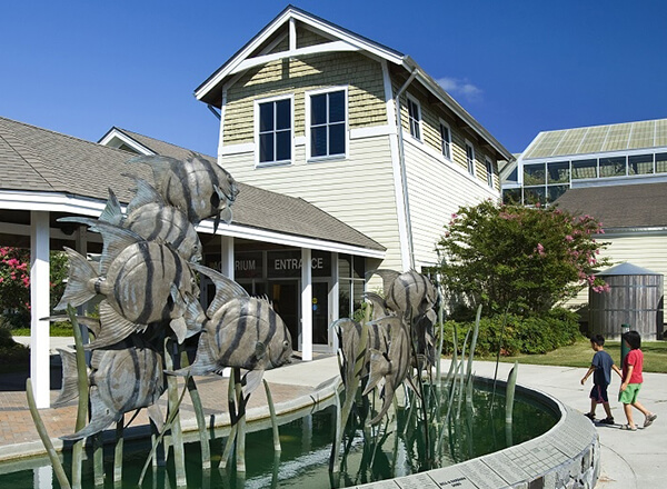 Entrance of North Carolina Aquarium on Roanoke Island