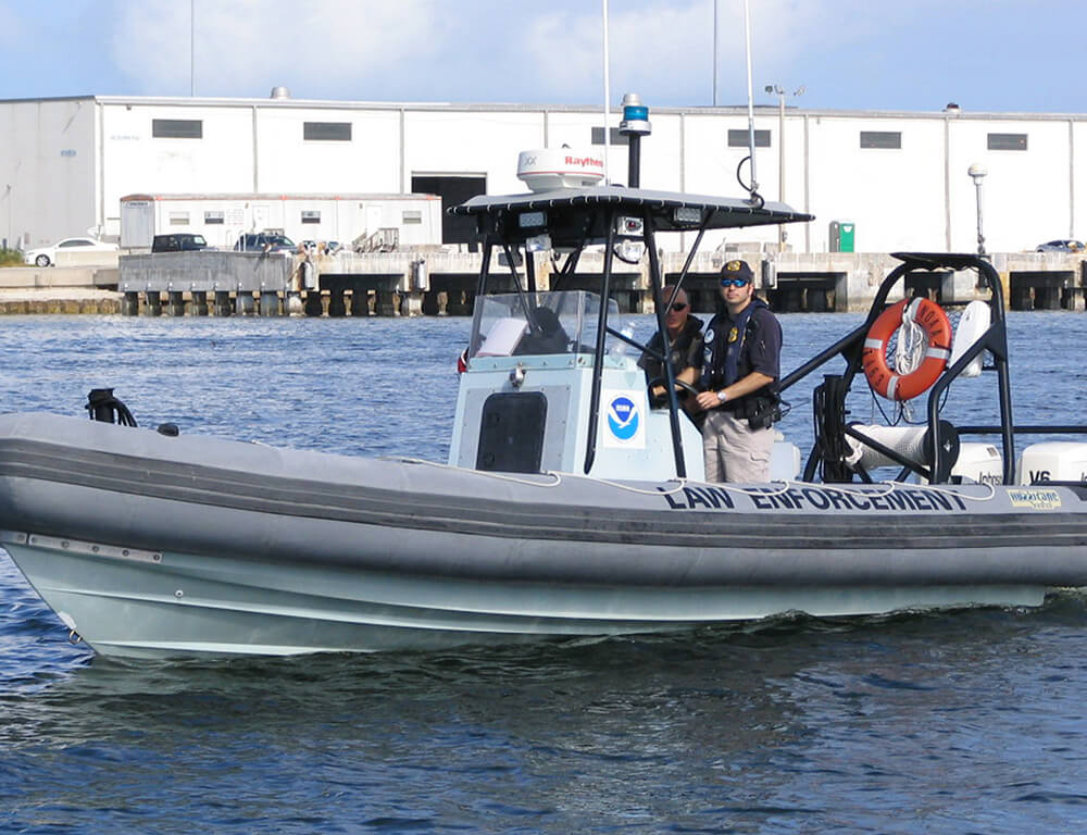 law enforcement on a boat