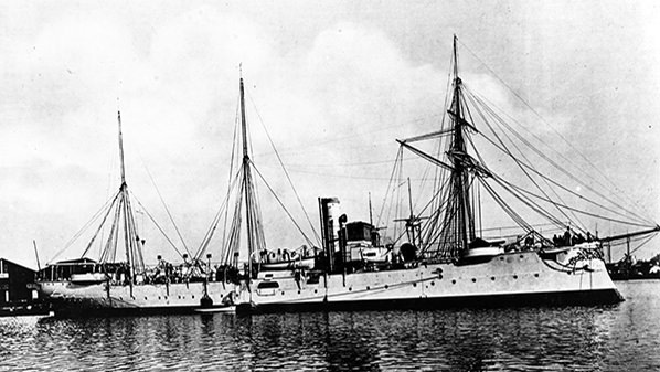 Photographed at the beginning of its career as USS Schurz in 1917