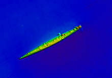 Multibeam sonar image of the USS Tarpon