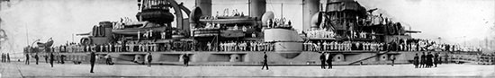USS virginia arrives in Boston, Massachusetts, returning troops from Europe, July 15, 1919