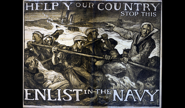 Posters used to recruit people to the Navy during WWI