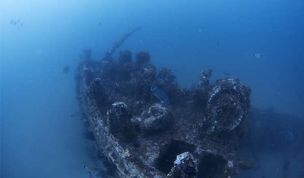 Underwater photo of Keshena wreck site