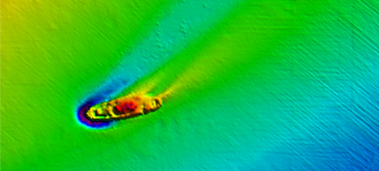 Multibeam sonar image of LV-71.
