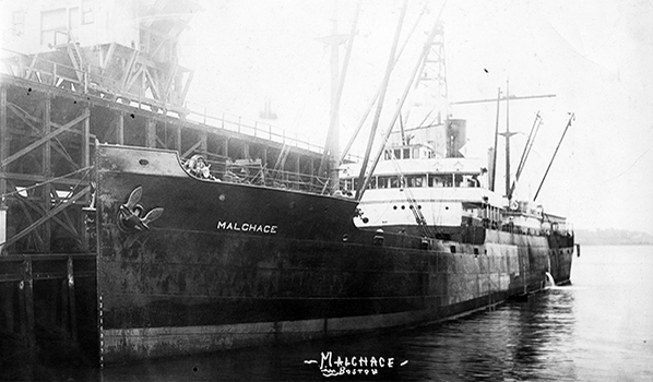 Malchace in port at Boston, massachusetts