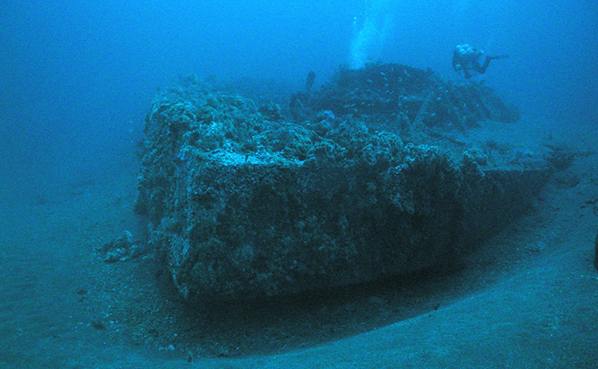 Underwater Image of USS Monitor's Bow