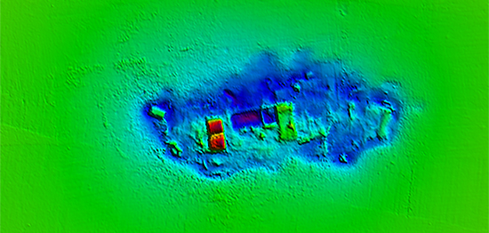 Multibeam survey of HMS Senateur Duhamel
